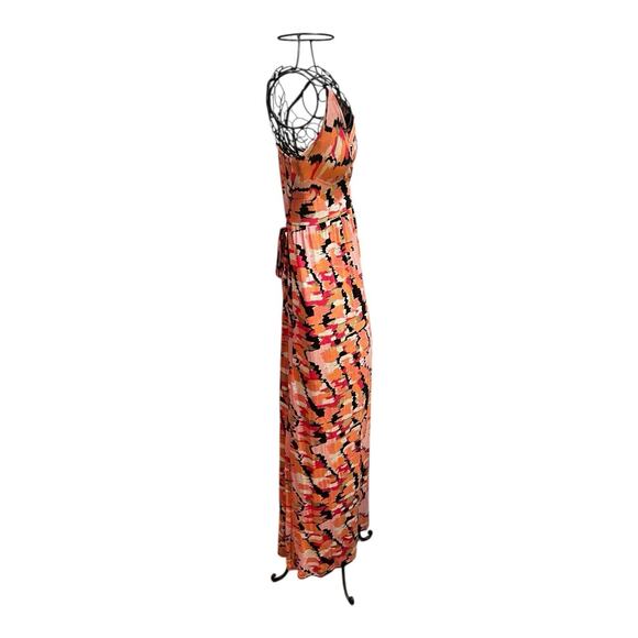 New Directions Maxi Dress Women's Petite Small Multicolor Rayon BuiltnBra V Neck - Picture 3 of 8